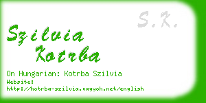 szilvia kotrba business card